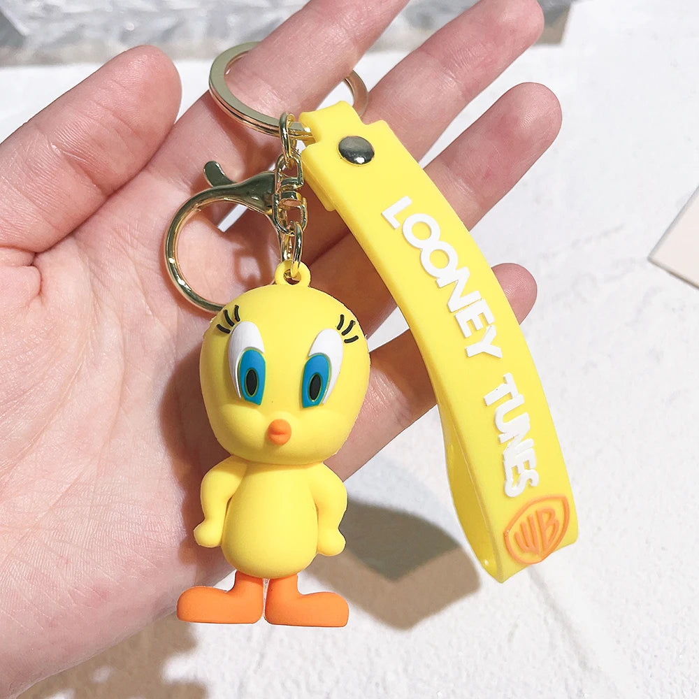 For Anime Cute Bugs rabbit Keychain Cartoon Personality Epoxy Bag Pendant Key Chain Small Gift creative keyring