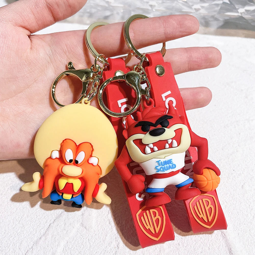 For Anime Cute Bugs rabbit Keychain Cartoon Personality Epoxy Bag Pendant Key Chain Small Gift creative keyring