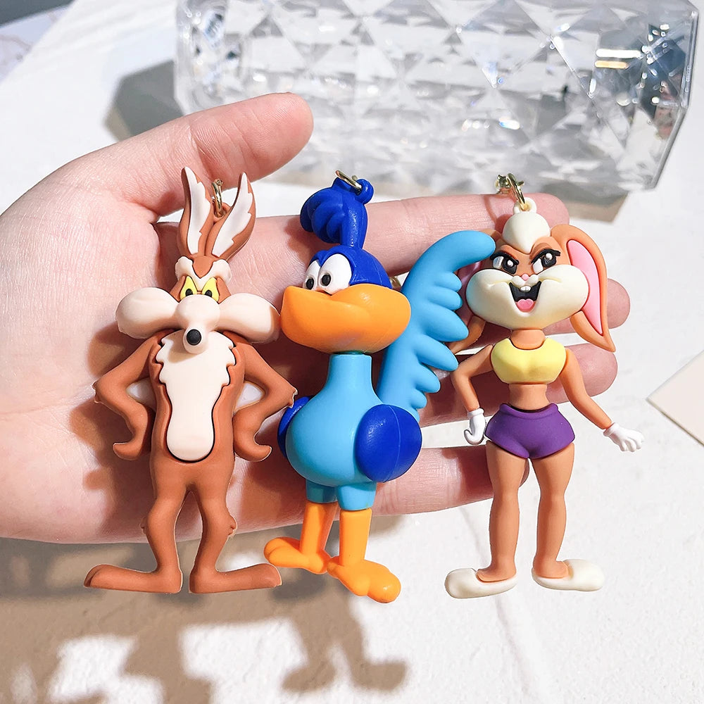 For Anime Cute Bugs rabbit Keychain Cartoon Personality Epoxy Bag Pendant Key Chain Small Gift creative keyring