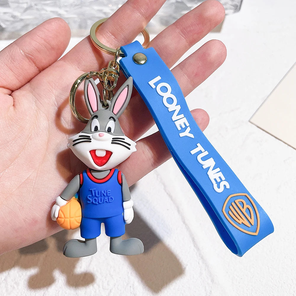 For Anime Cute Bugs rabbit Keychain Cartoon Personality Epoxy Bag Pendant Key Chain Small Gift creative keyring