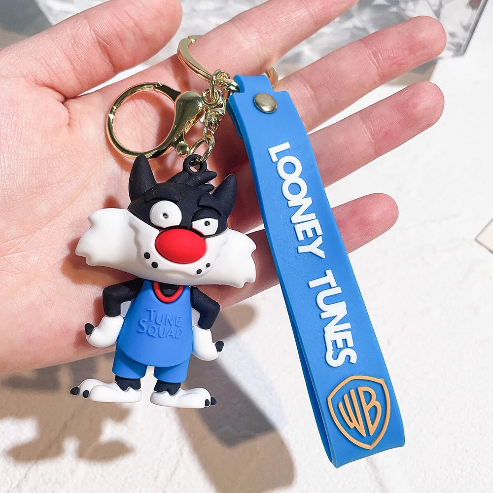 For Anime Cute Bugs rabbit Keychain Cartoon Personality Epoxy Bag Pendant Key Chain Small Gift creative keyring