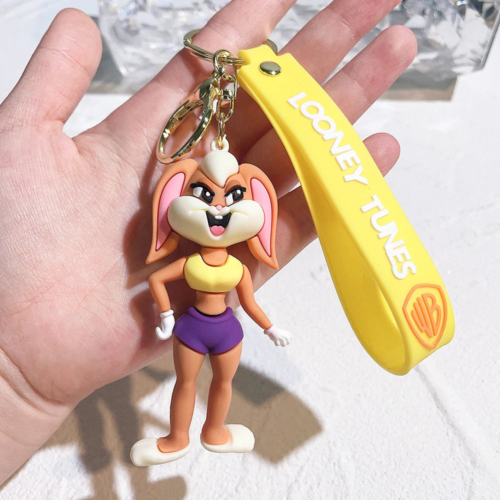For Anime Cute Bugs rabbit Keychain Cartoon Personality Epoxy Bag Pendant Key Chain Small Gift creative keyring
